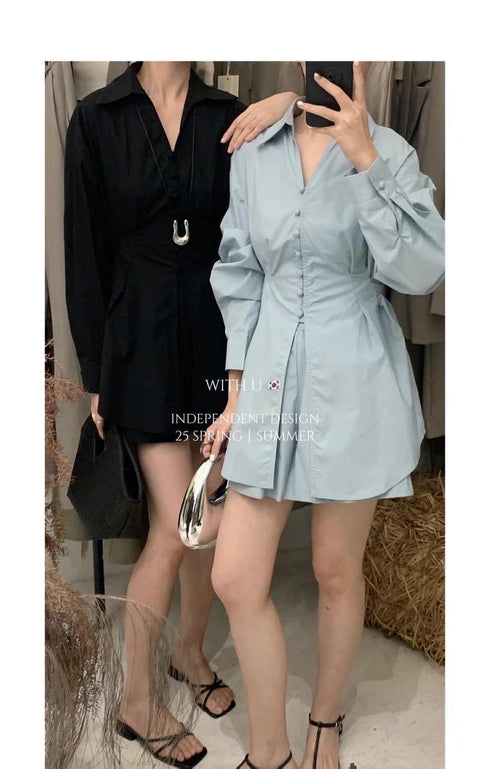 MATINEE Button Down Lace Shirt With Short Sets